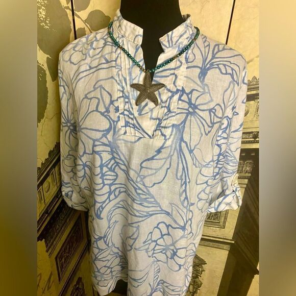 Beautiful linen blouse by JM collection in size 14 - Picture 1 of 2